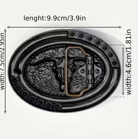 New men's cowboy bull western belt buckle - Picture 3 of 3